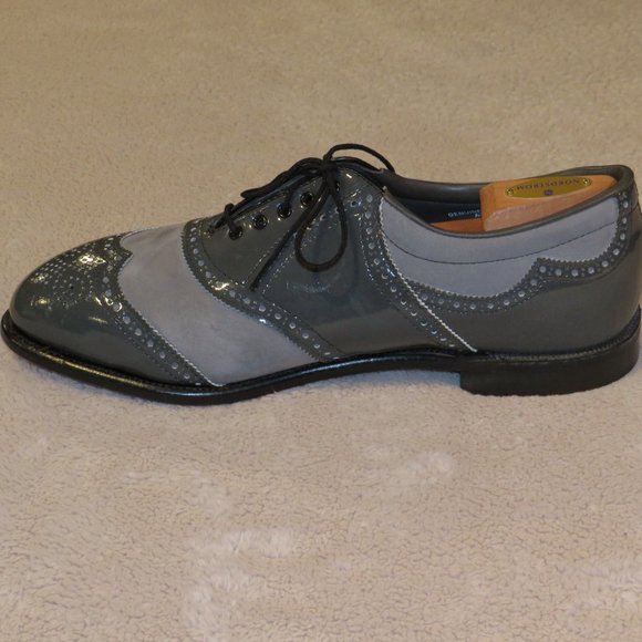Etonic Tour Classic 7673 Gray on Gray Patent Spectator Golf Shoes 12E NWOB main image 8